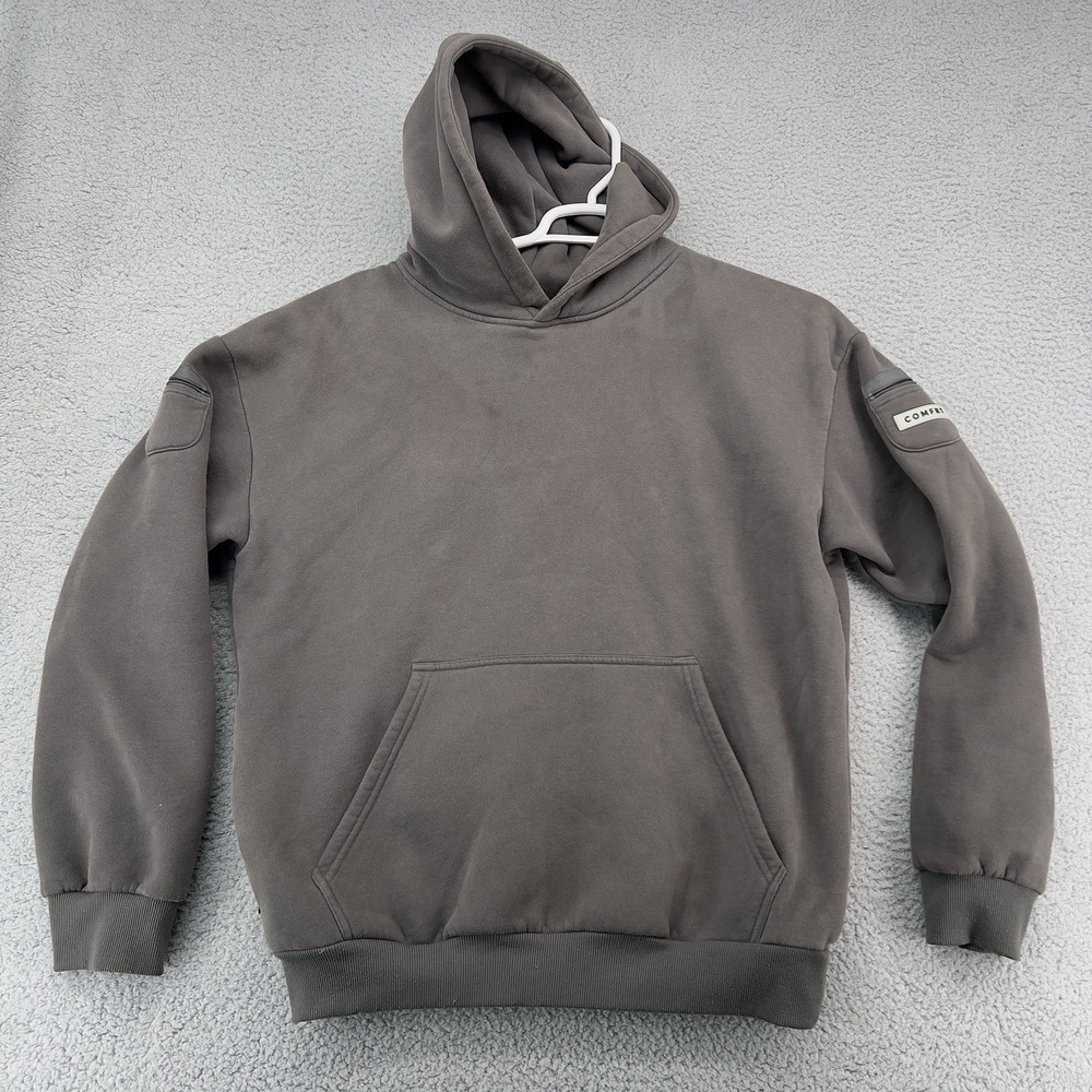 Comfrt Heavyweight Pullover Hoodie Gray Size Large Oversized Fleece Sweatshirt